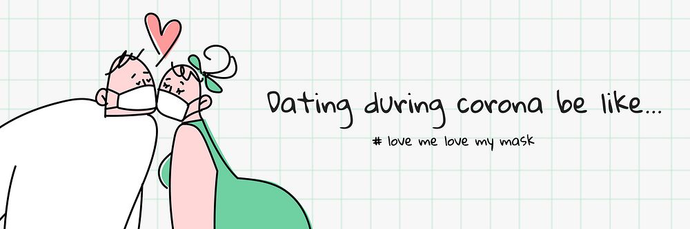 Dating during coronavirus template vector