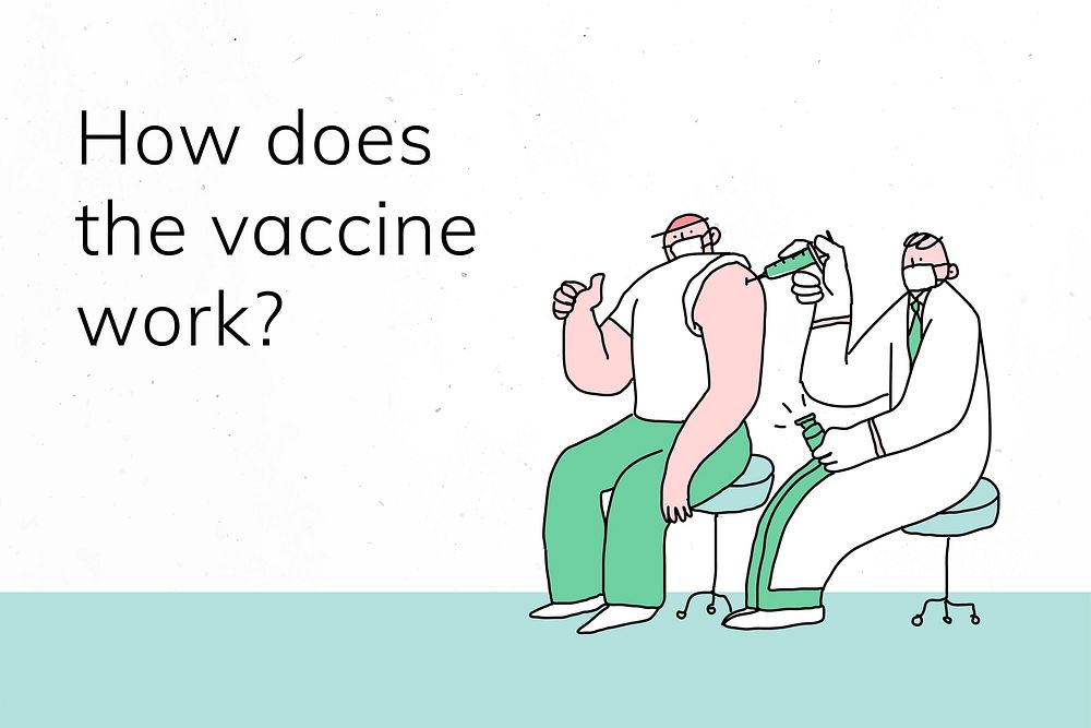 Covid 19 editable template vector vaccine development social banner doodle illustration