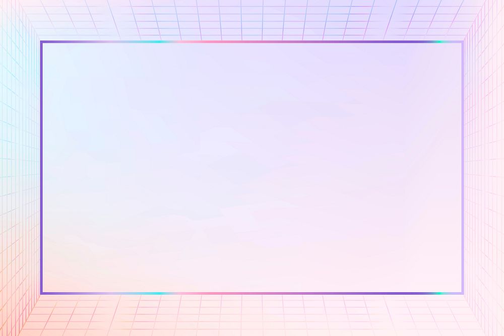 3D pastel vector grid patterned frame design space