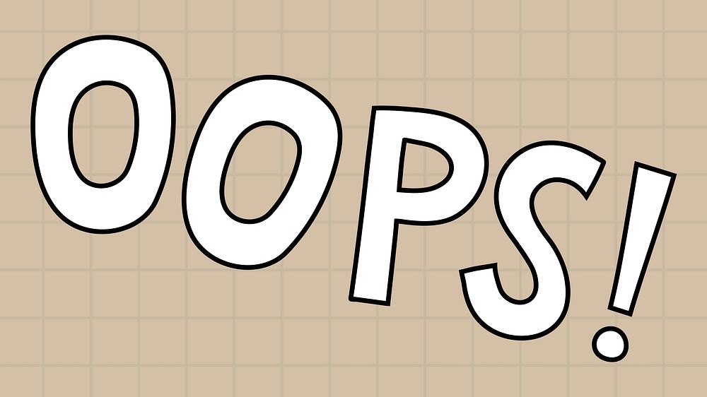OOPS typography on a brown background vector