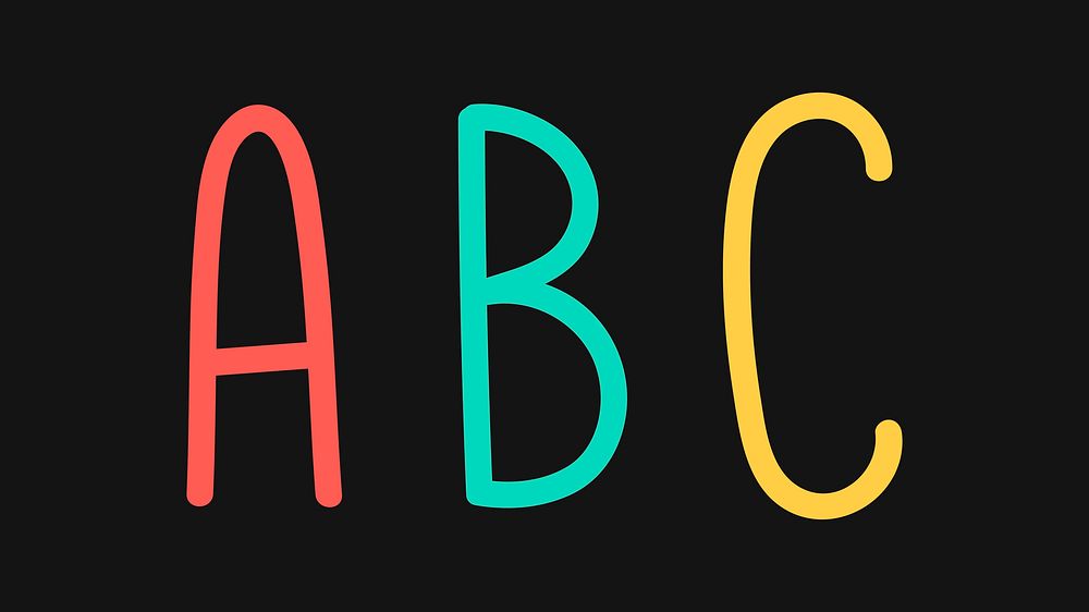 Colorful ABXtypography on a black background vector