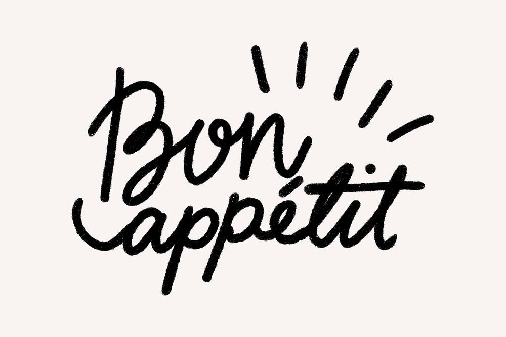 Hand drawn Bon appetit typography stylized template