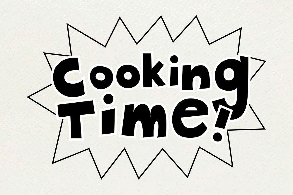 Text Cooking Time word typography vector