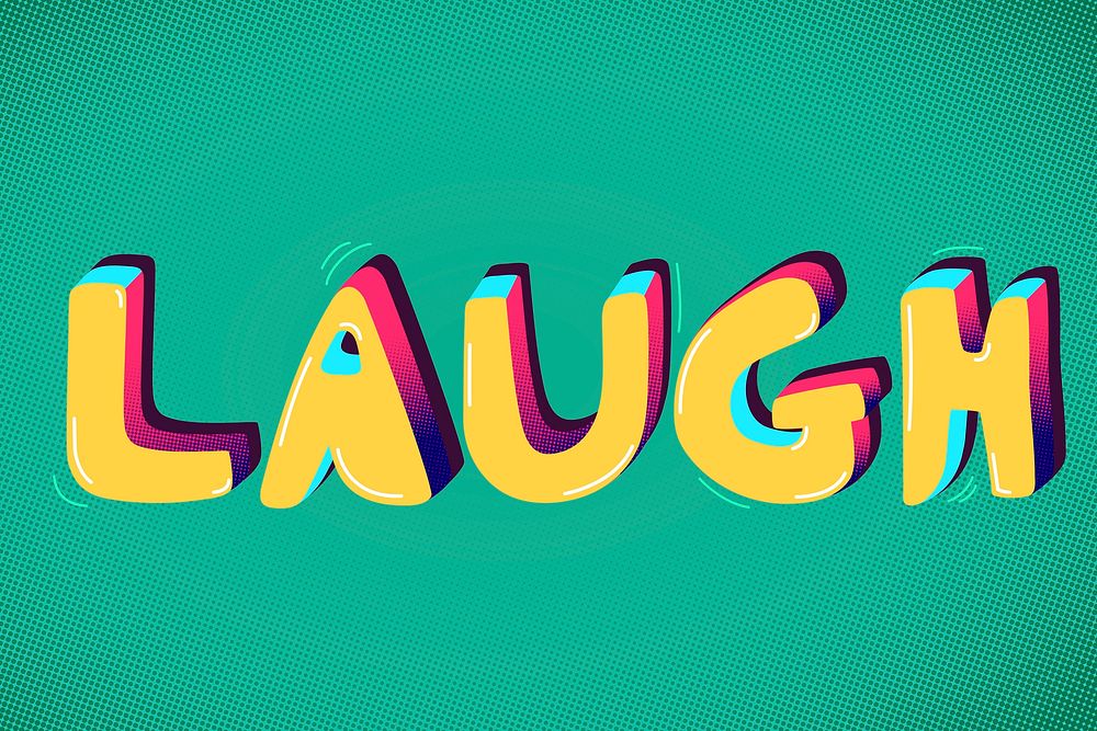 Laugh funky word typography vector