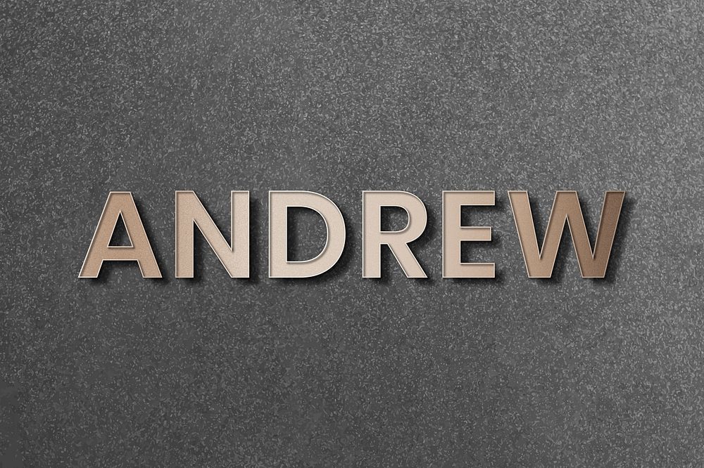 Andrew typography in gold design element vector