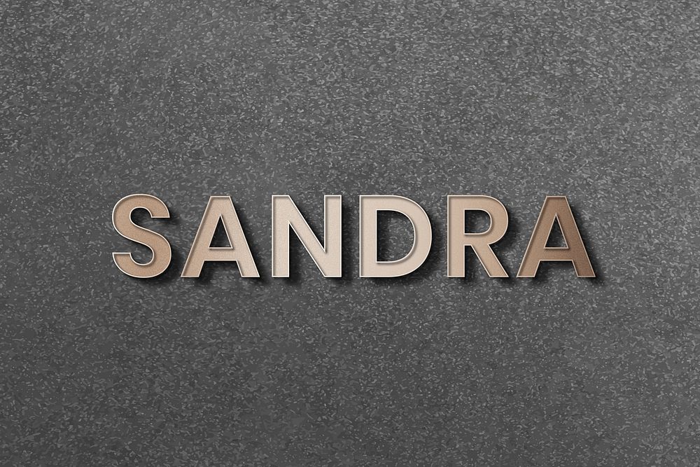 Sandra typography in gold design element vector