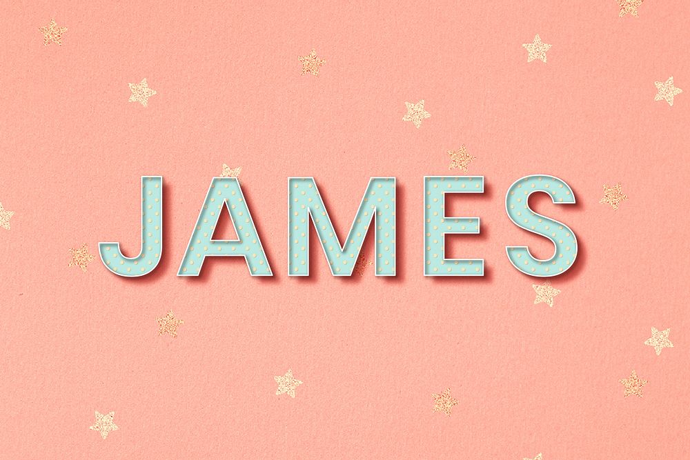 James male name typography vector