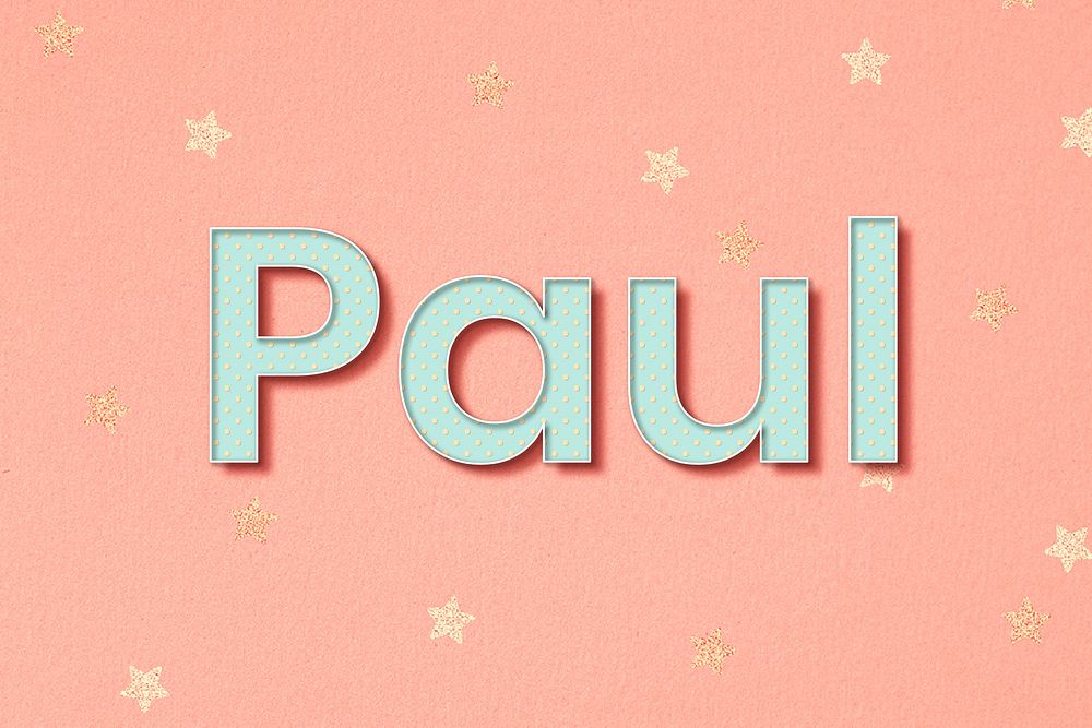 Paul male name typography vector
