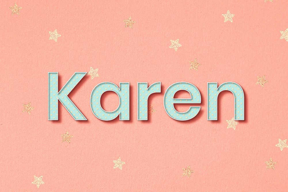 Karen female name typography vector