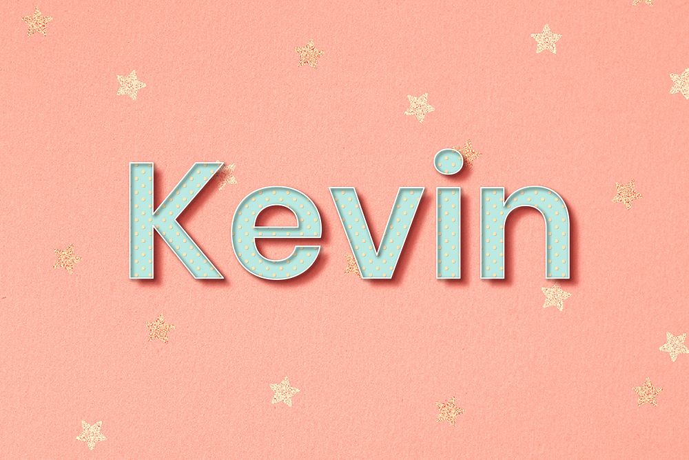 Kevin male name typography vector