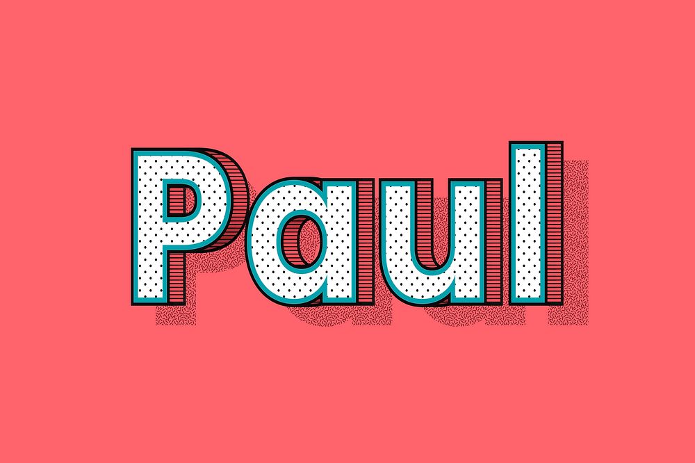 Paul male name halftone vector word typography