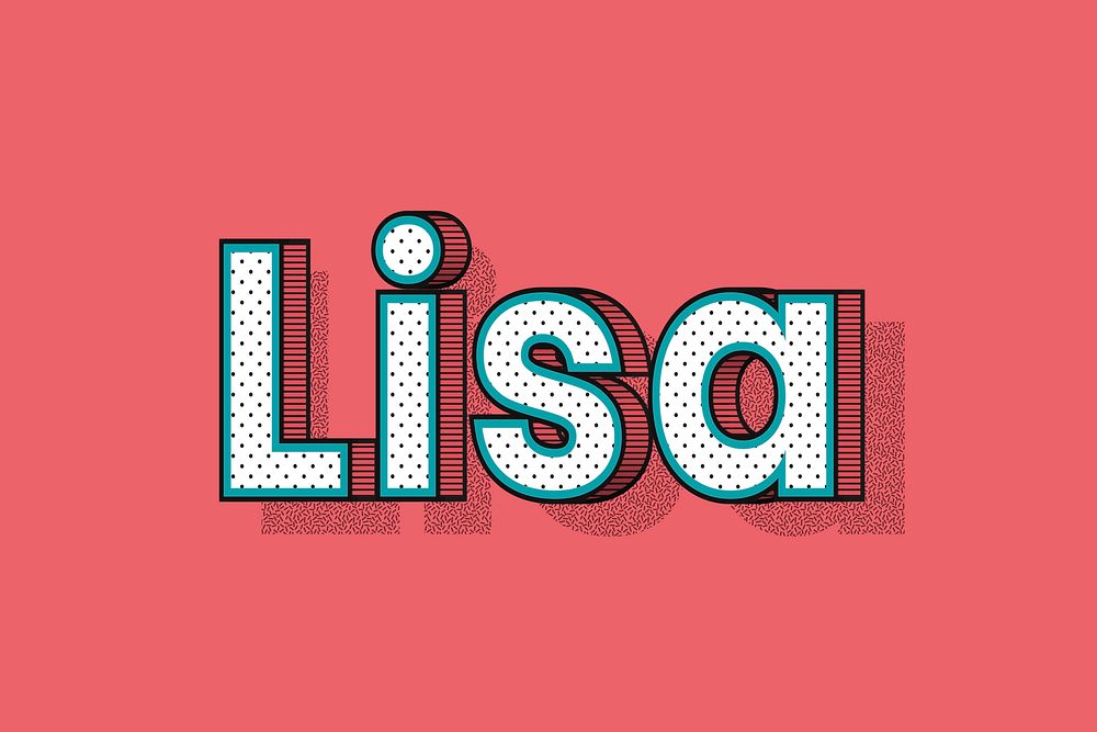 Lisa name halftone vector word typography