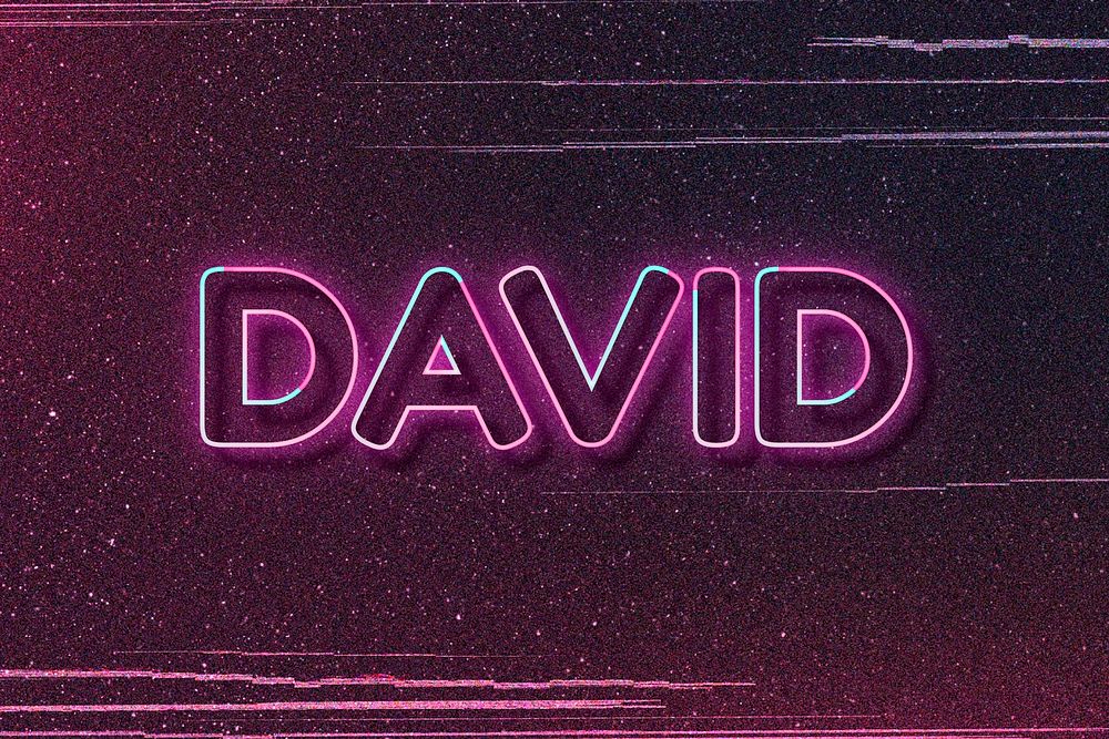 David neon name font typography