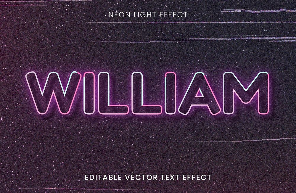 William name font editable vector text effect