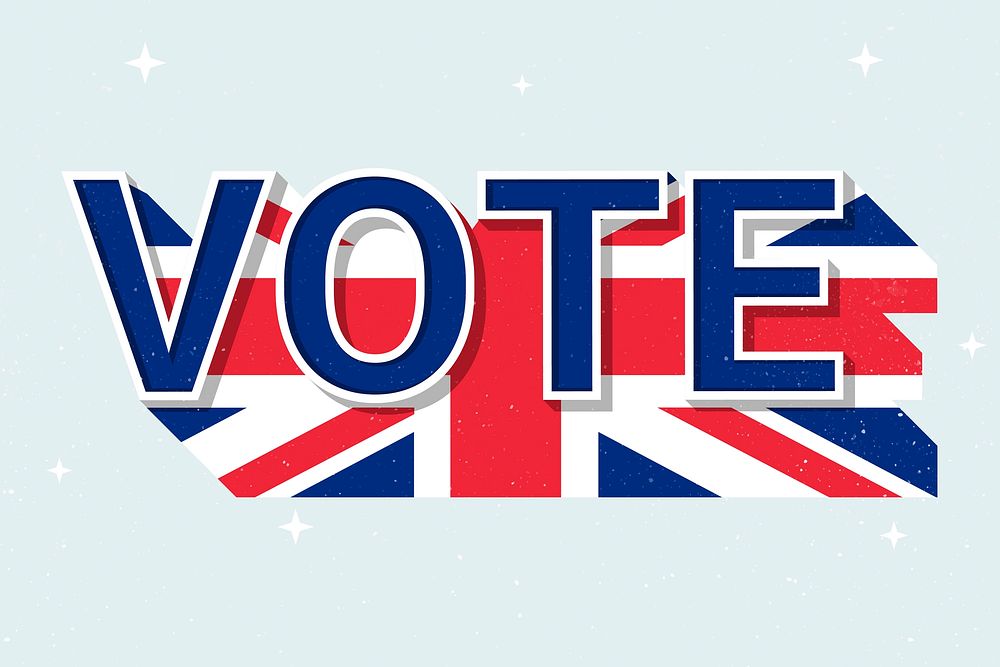 Vote word United Kingdom flag vector election