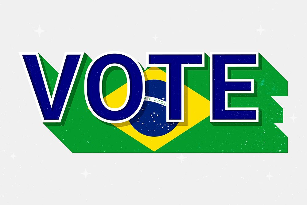 Vote word Brazil flag vector election
