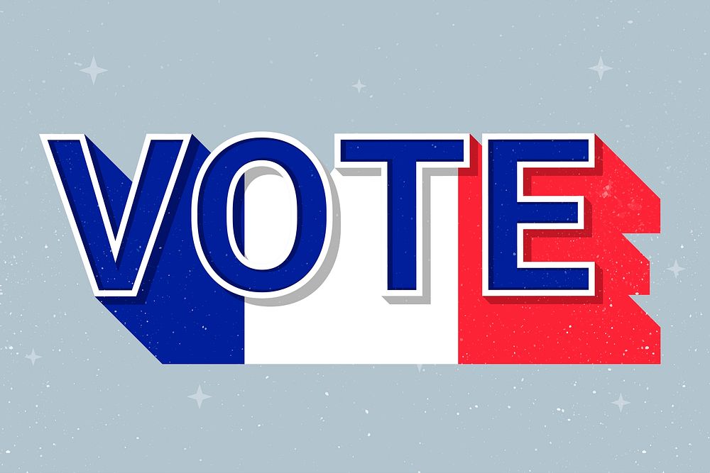 Vote word France flag vector election