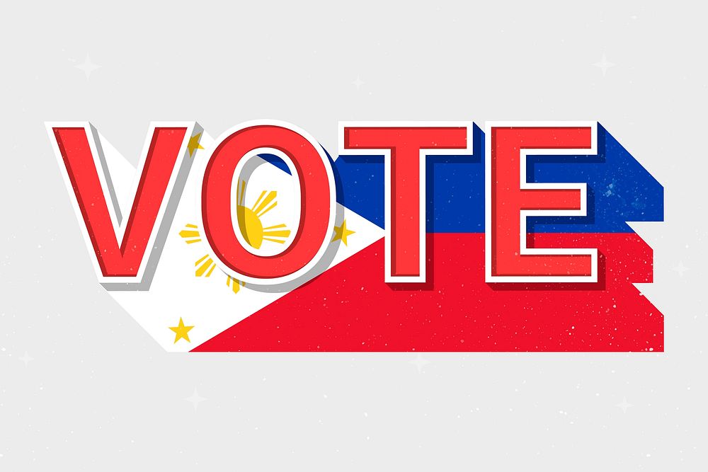 Vote word Philippines flag vector election
