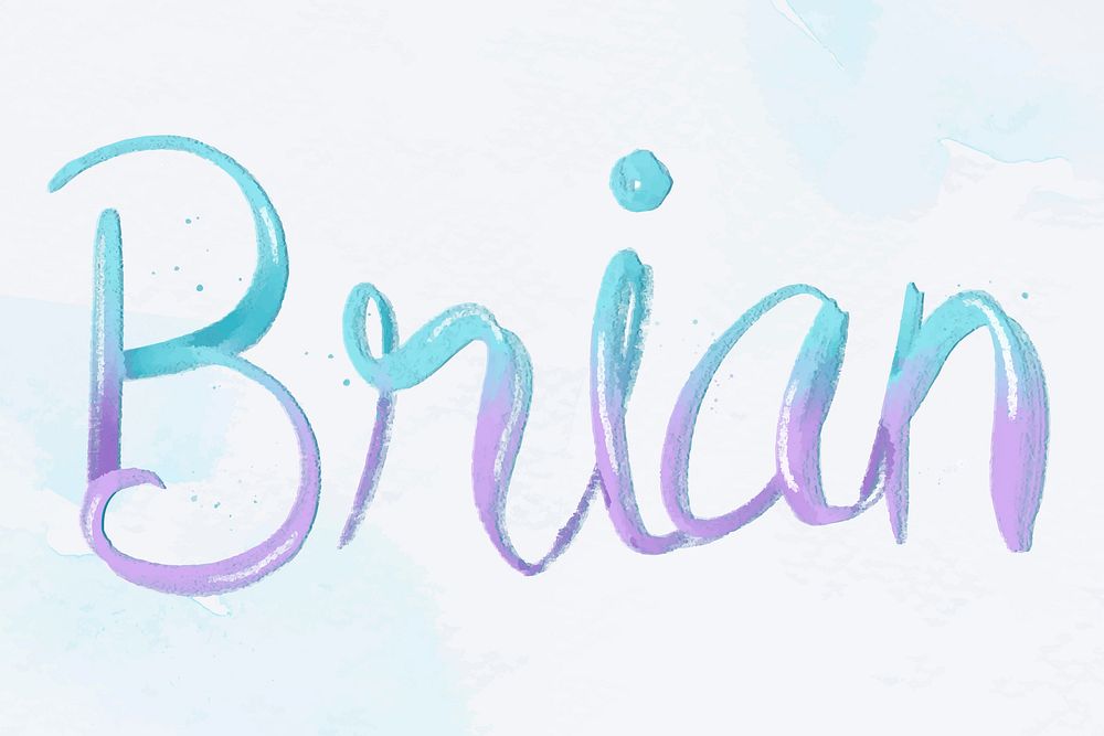 Brian male name vector word typography