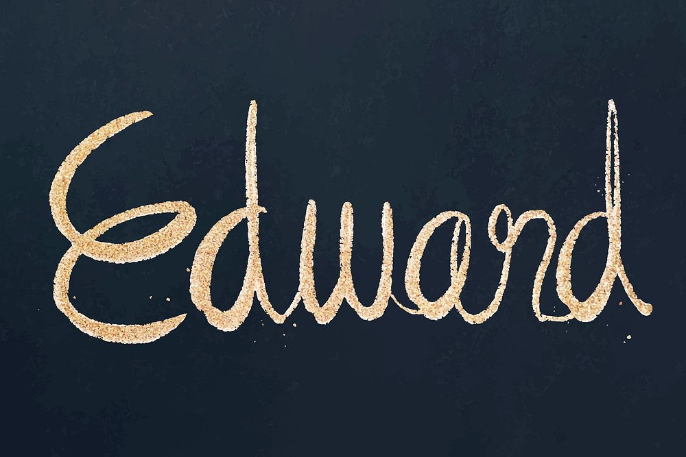 Edward sparkling gold font vector typography