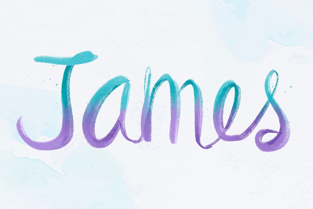 Vector James male name calligraphy font
