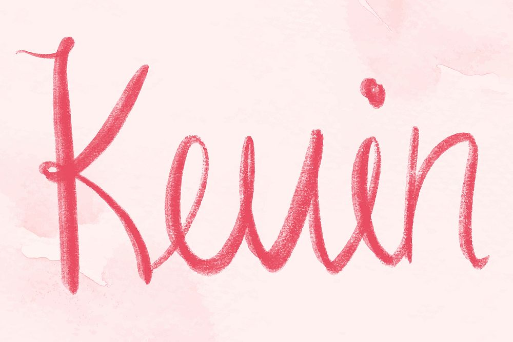 Kevin name vector pink word typography