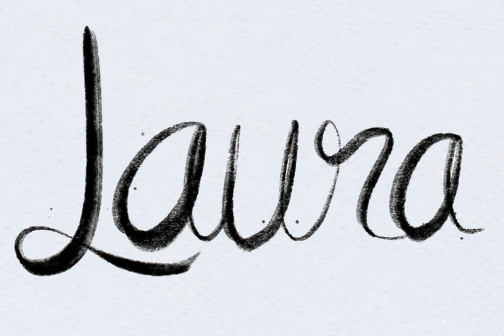 Hand drawn vector Laura font typography