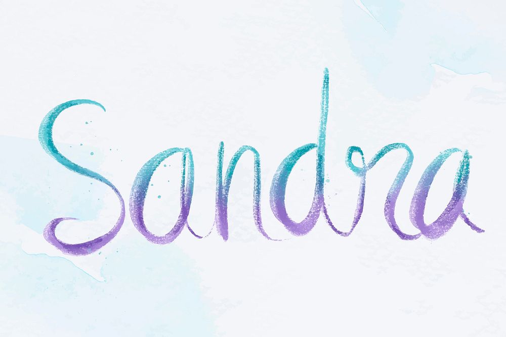 Sandra female vector name calligraphy font