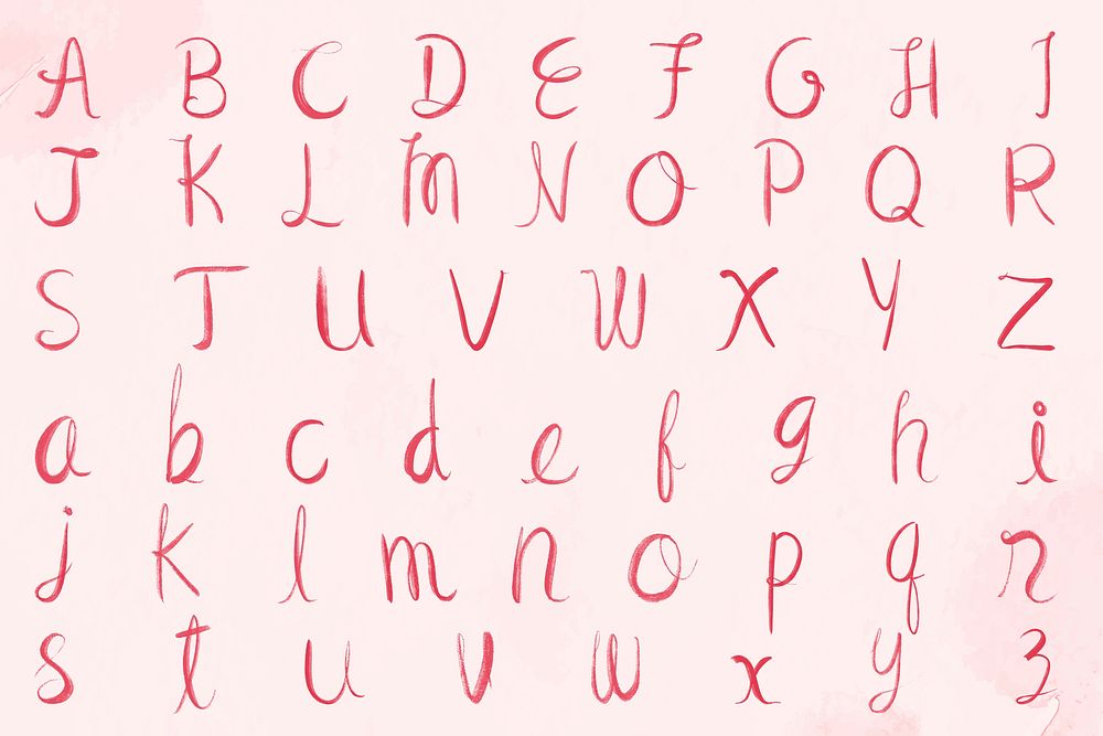 Cursive calligraphy alphabet vector font typography