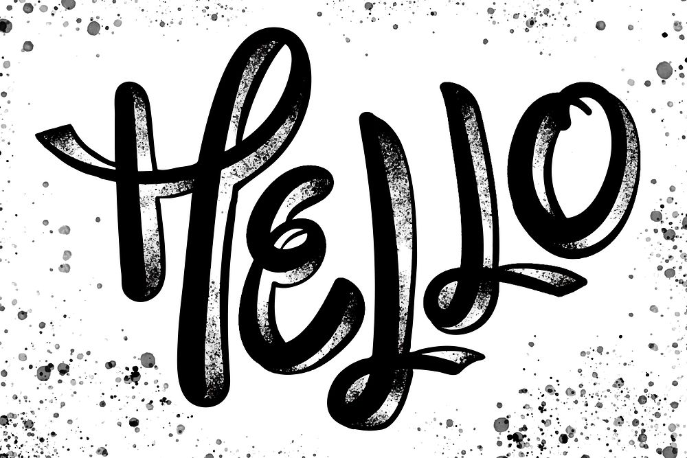 Hello greeting message typography vector