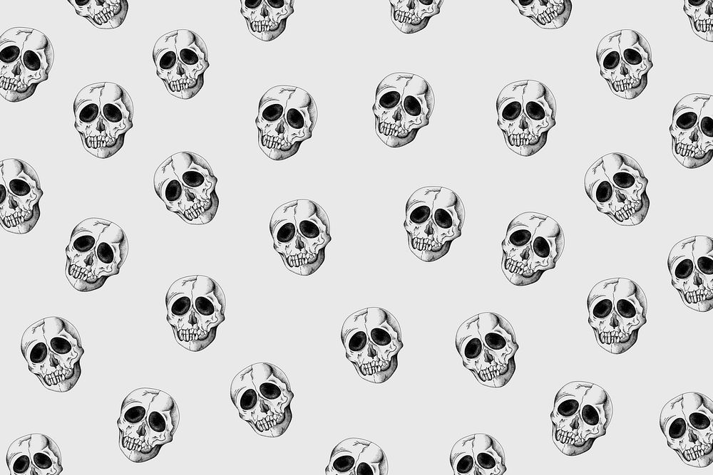 Vintage skull pattern background vector