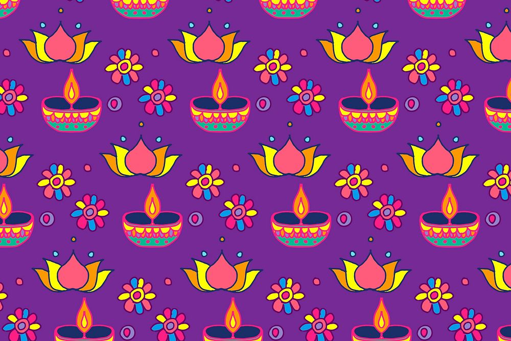 Diwali festival candle vector pattern background