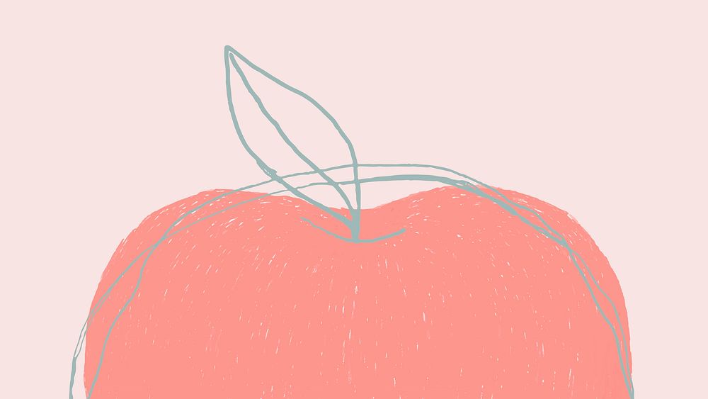 Apple cute fruit vector copy space