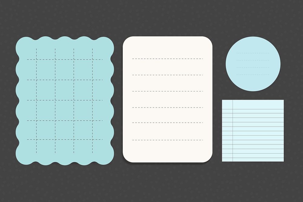 Printable paper sticky note vector set