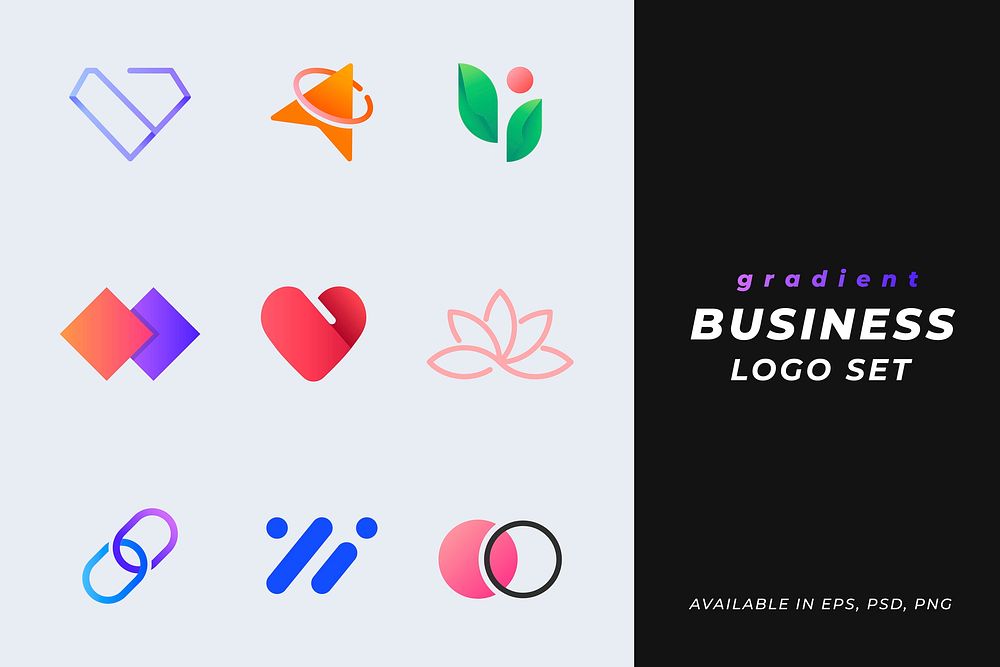 Gradient business vector badge icon set