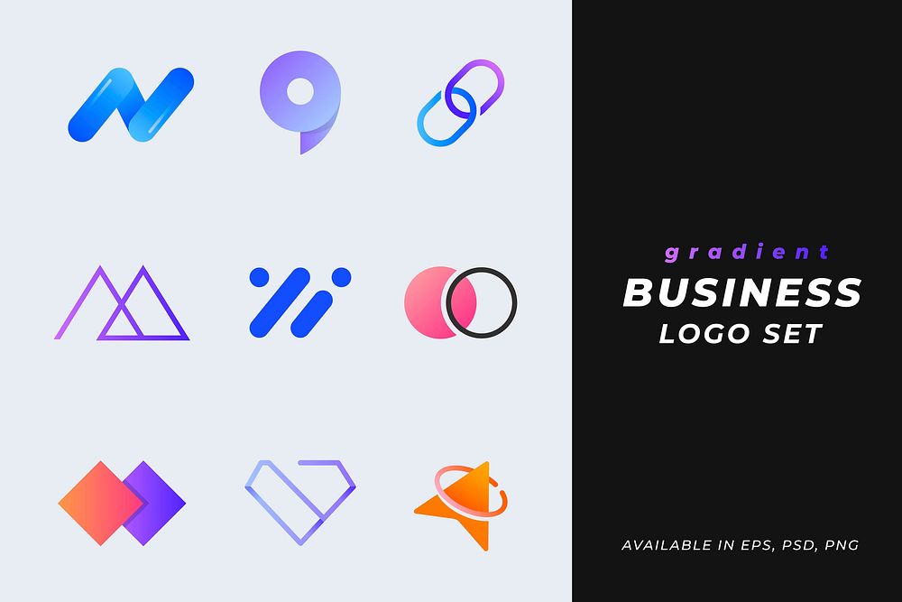 Gradient business vector badge icon set