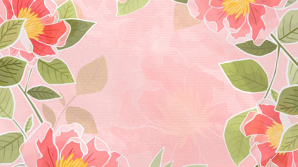 Hand drawn rose background vector