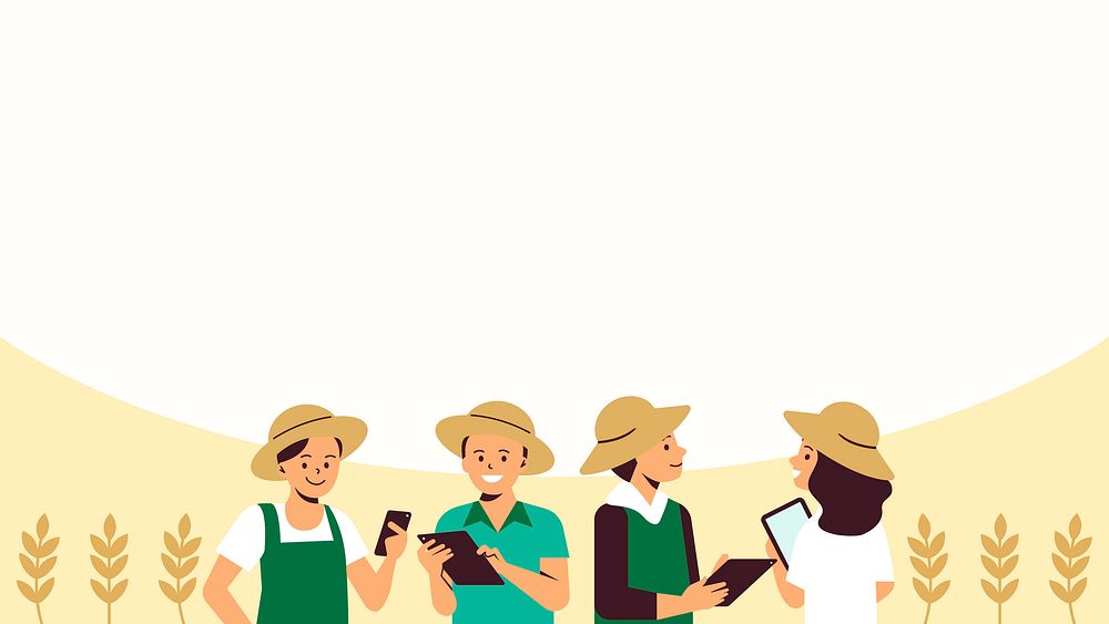 Smart farming community digital agriculture background illustration