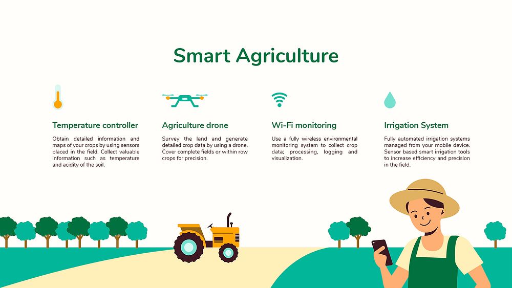 Smart agriculture psd editable presentation template