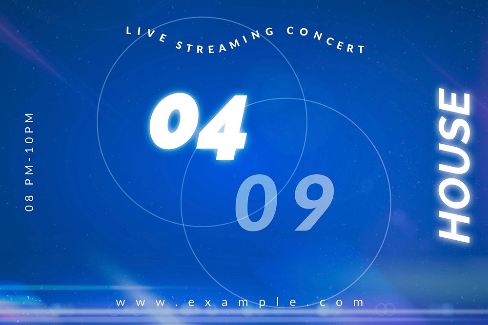 Editable banner template vector with light effect for live streaming concert in the new normal