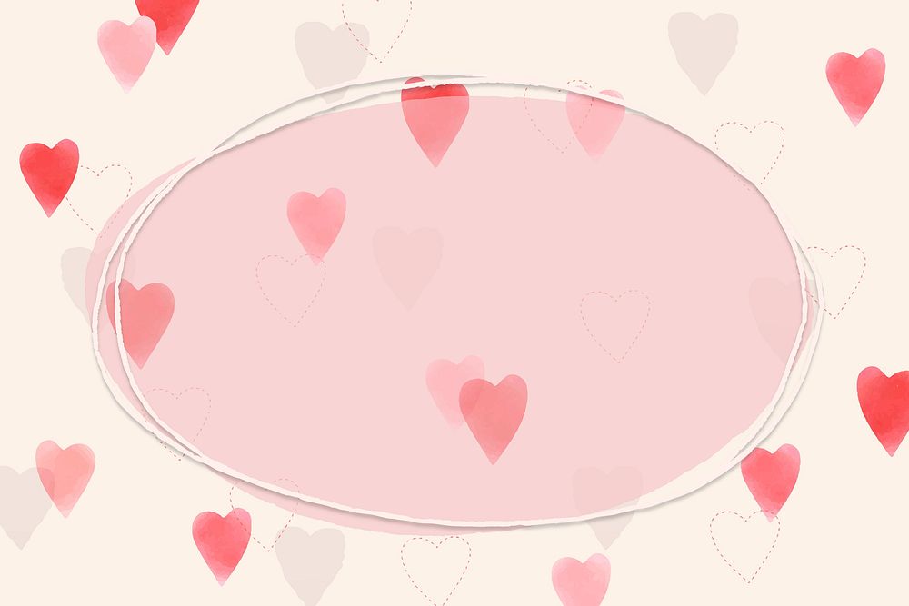 Heart decorated frame vector for Valentine&rsquo;s day