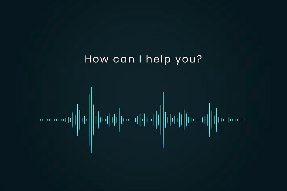 Neon voice assistant vector sound wave design