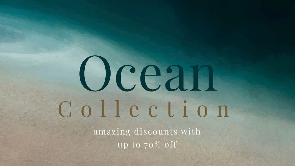 Ocean collection template vector aesthetic blue wave