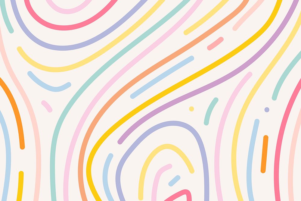 Colorful background psd in cute pastel line pattern