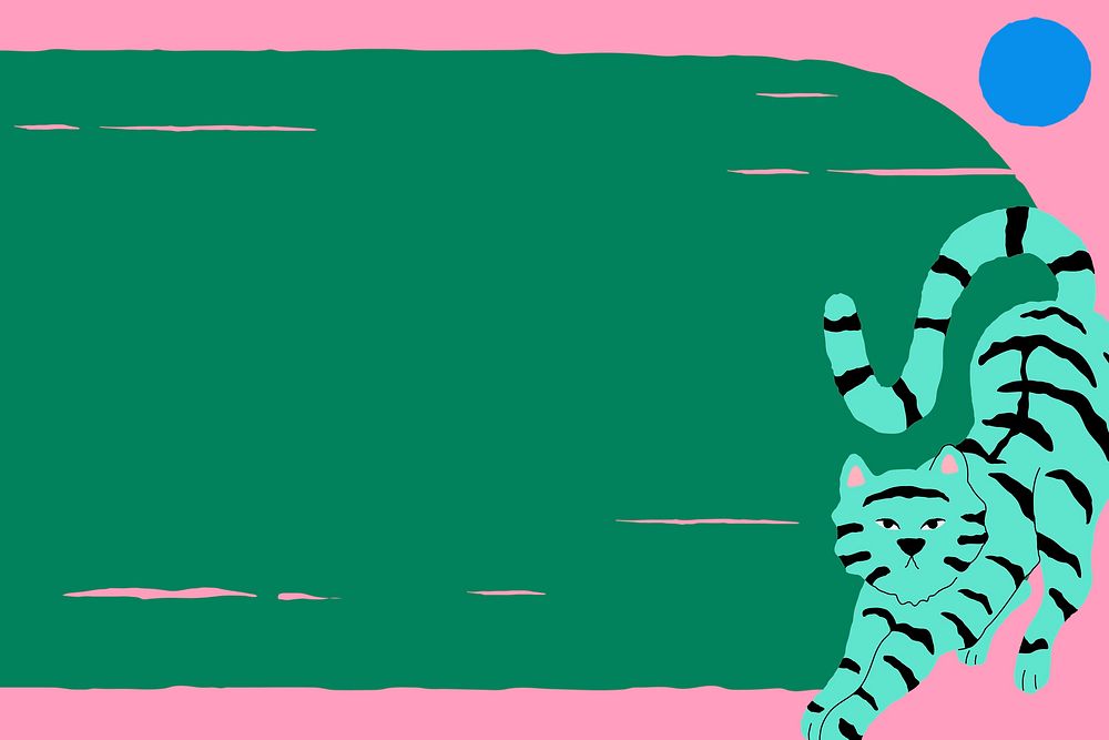 Tiger frame cute vector colorful animal illustration