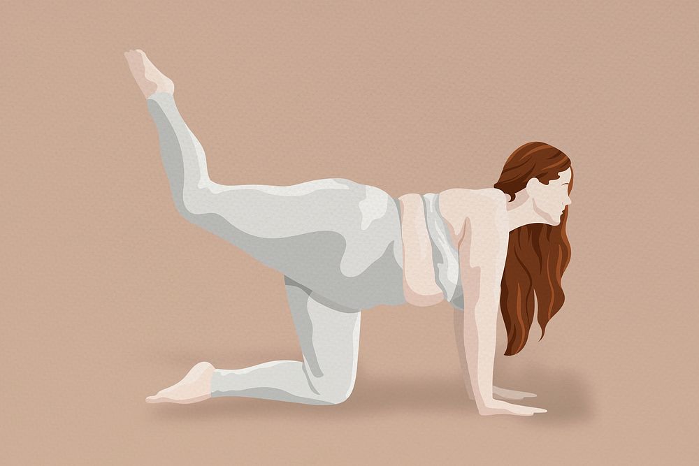 Yoga tiger pose vector minimal illustration