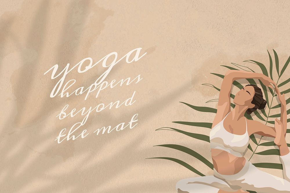 Yoga quote editable template vector yoga happened beyond the mat 