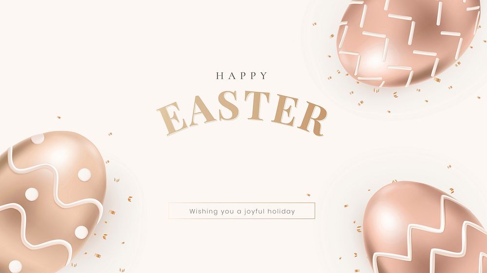 Happy Easter editable template vector with eggs and greetings holidays celebration social banner