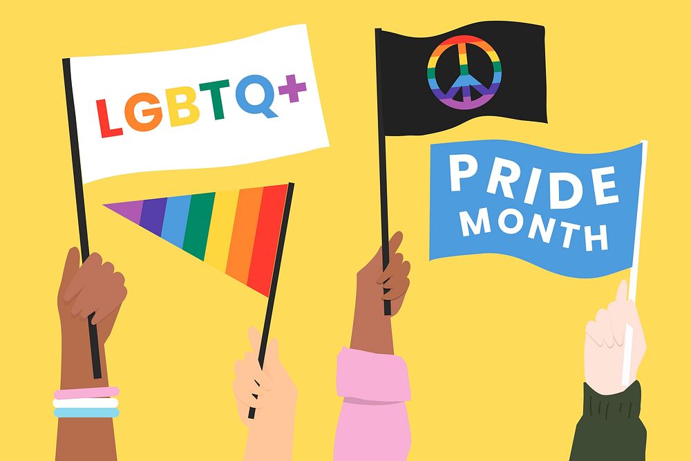 LGBTQ Pride month flags vector 