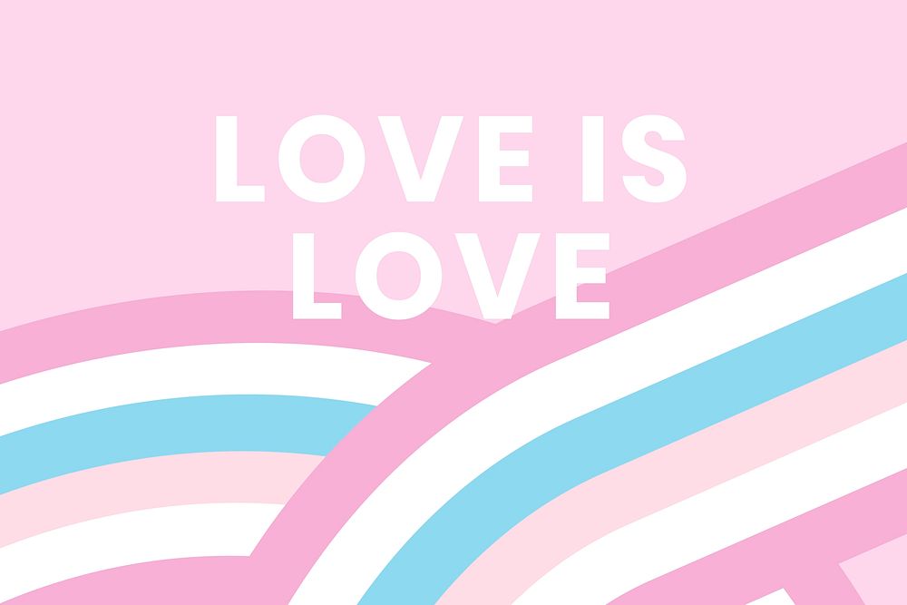 Bigender flag banner template vector with love is love text
